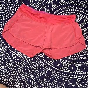Pink Lululemon speed shorts